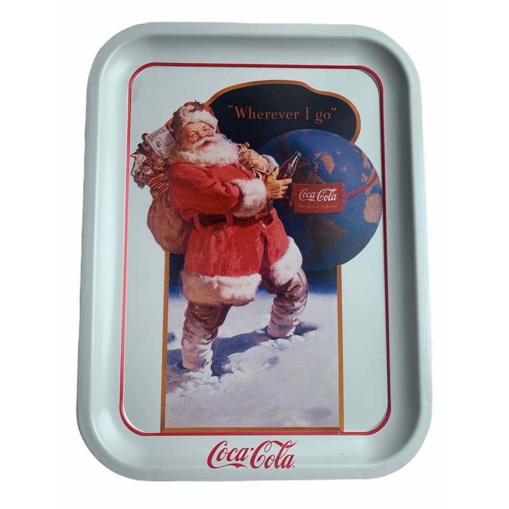 (****) VINTAGE 1990 COCA-COLA "WHEREVER I GO" TRAY